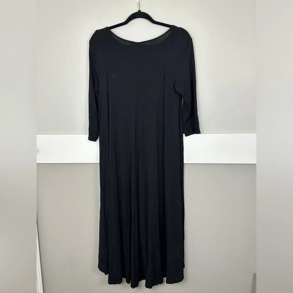 Philosophy Black Jersey  High Low Maxi Dress Size Medium 3/4 Sleeve Minimalist - Picture 4 of 4